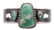 Load image into Gallery viewer, Cuff with Cabochons and Bear Cutout