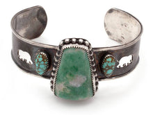 Load image into Gallery viewer, Cuff with Cabochons and Bear Cutout