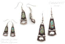 Load image into Gallery viewer, Hinged Turquoise Dangles with Bear Cutout Earrings
