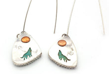 Load image into Gallery viewer, Turquoise with Wolf Cutout Earrings