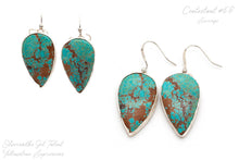 Load image into Gallery viewer, Large Turquoise Leaf Earrings