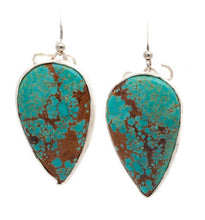 Load image into Gallery viewer, Large Turquoise Leaf Earrings