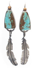 Load image into Gallery viewer, Turquoise with Feathers Earrings