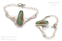 Load image into Gallery viewer, Silver Elk Horn and Cabochon Bracelet