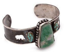 Load image into Gallery viewer, Cuff with Cabochons and Bear Cutout
