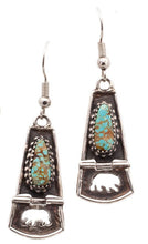 Load image into Gallery viewer, Hinged Turquoise Dangles with Bear Cutout Earrings
