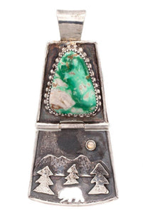 Hinged Mountain Scene Pendant