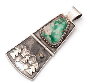 Hinged Mountain Scene Pendant