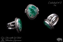 Load image into Gallery viewer, Cabochon Ring with Barb Wire Band
