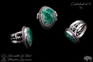 Cabochon Ring with Barb Wire Band