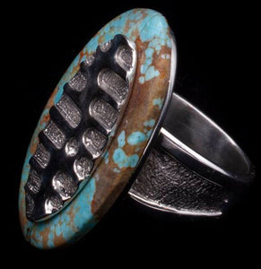 Oval Cabochon with Silver Overlay Ring