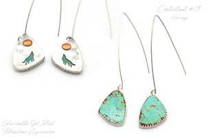 Turquoise with Wolf Cutout Earrings