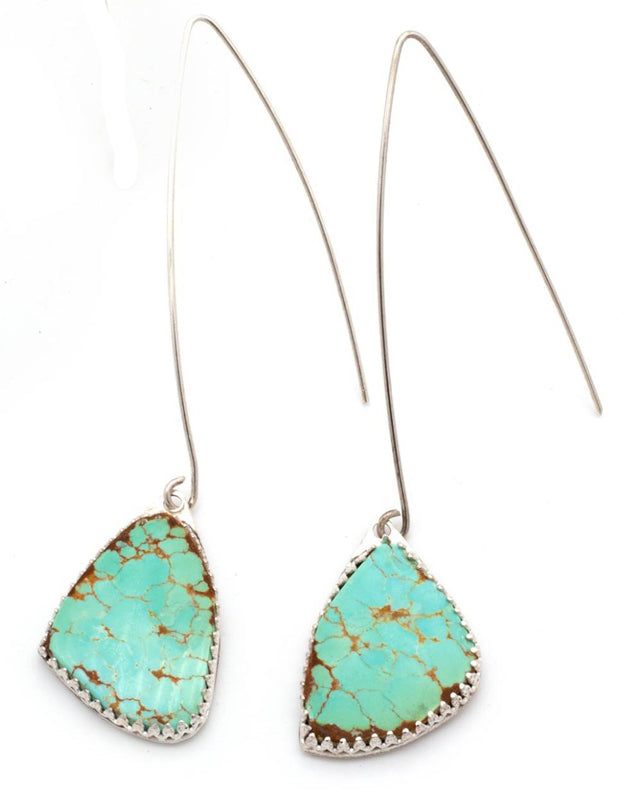 Turquoise with Wolf Cutout Earrings