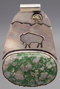 Oval Buffalo Mountain Pendant