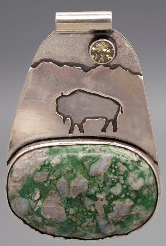 Oval Buffalo Mountain Pendant