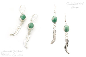 Oval Dangles with Feathers