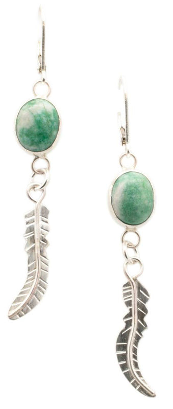 Oval Dangles with Feathers