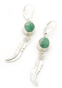 Oval Dangles with Feathers