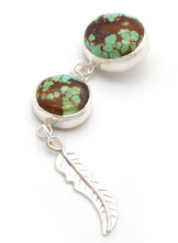 Load image into Gallery viewer, Two Cabochon Feather Pendant
