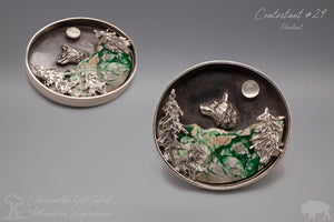 Wolf and Moon Pendant