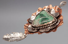 Load image into Gallery viewer, Flower with Feather Pendant
