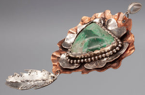 Flower with Feather Pendant