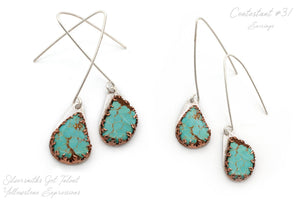 Turquoise and Flame Earrings