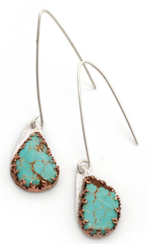 Turquoise and Flame Earrings