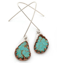 Load image into Gallery viewer, Turquoise and Flame Earrings
