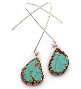 Turquoise and Flame Earrings