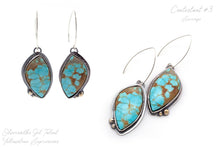 Load image into Gallery viewer, Turquoise Dangle Earrings with Ball Accents

