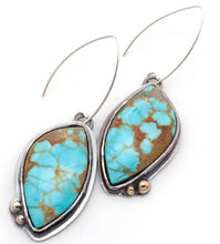 Load image into Gallery viewer, Turquoise Dangle Earrings with Ball Accents
