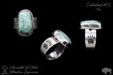 Load image into Gallery viewer, Rectangle Ring with Bear Print Inlay Band
