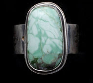 Rectangle Ring with Bear Print Inlay Band