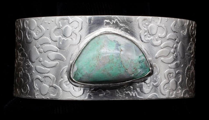 Etched Flower Bear Paw Cuff