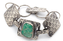 Load image into Gallery viewer, Pattern Rectangles with Cabochon Bracelet
