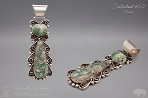 Two Stone Scroll Pendant