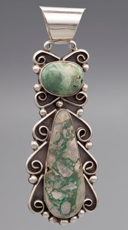 Two Stone Scroll Pendant