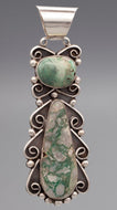 Two Stone Scroll Pendant