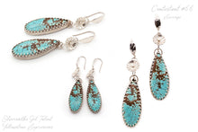 Load image into Gallery viewer, Long Oval Dangle Turquoise Earrings
