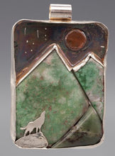 Load image into Gallery viewer, Wolf Landscape Scene Pendant
