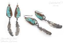 Load image into Gallery viewer, Turquoise with Feathers Earrings
