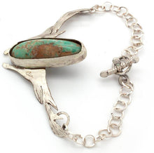 Load image into Gallery viewer, Silver Elk Horn and Cabochon Bracelet
