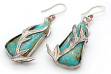 Load image into Gallery viewer, Elk Horn Turquoise Earrings
